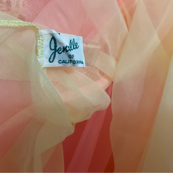 Jenelle of California Small/Med? Fly Away Robe Negligee Vintage Pink/Yellow RARE - Picture 9 of 10